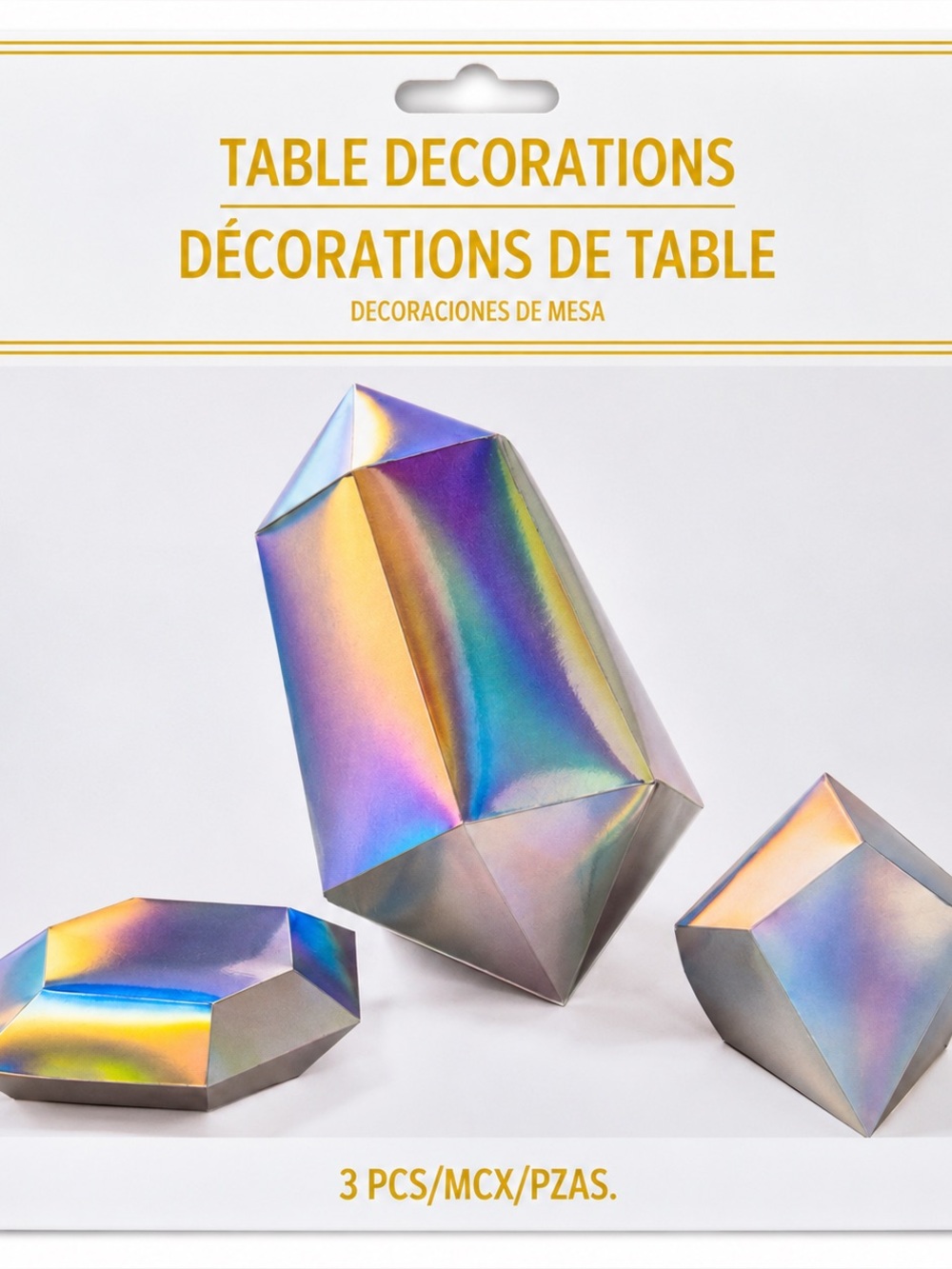 10.5" Opalescent Deluxe Gem Centerpiece, 3 ct Party Decoration